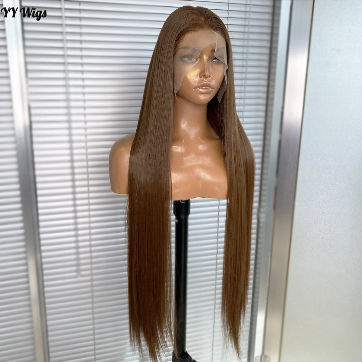 30inch Long 13x6 Silky Straight 30# High Heat Resistant Half Hand Tied Synthetic Lace Front Wig Women Futura Glueless Available