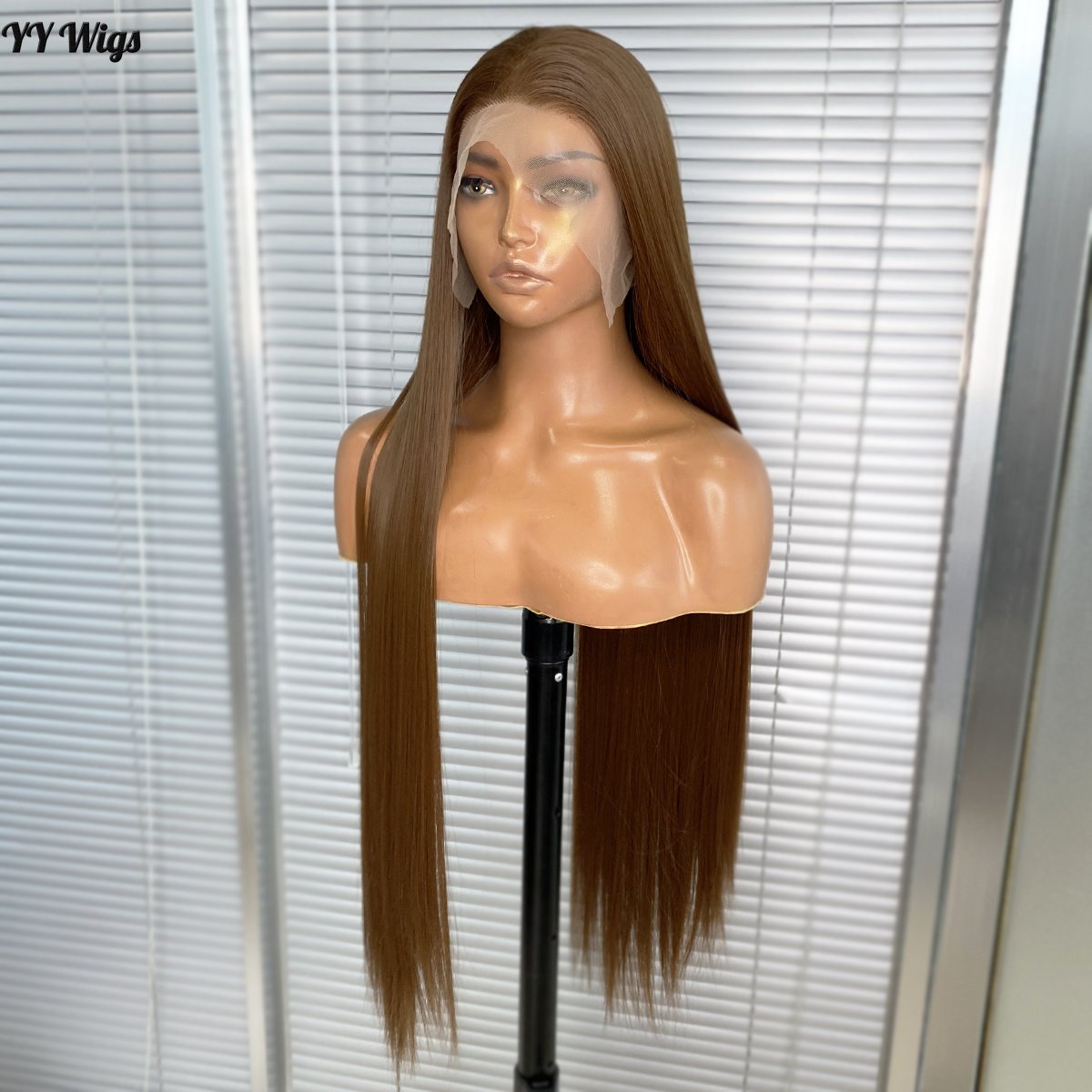 30inch Long 13x6 Silky Straight 30# High Heat Resistant Half Hand Tied Synthetic Lace Front Wig Women Futura Glueless Available