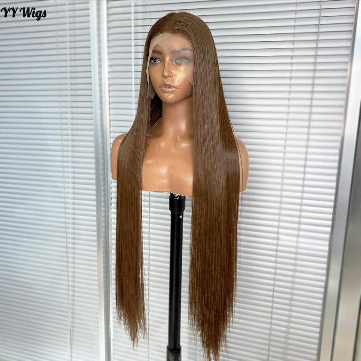 30inch Long 13x6 Silky Straight 30# High Heat Resistant Half Hand Tied Synthetic Lace Front Wig Women Futura Glueless Available