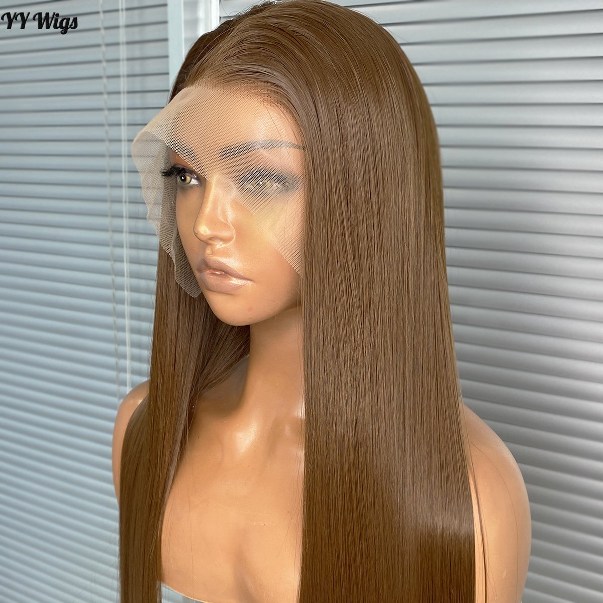 30inch Long 13x6 Silky Straight 30# High Heat Resistant Half Hand Tied Synthetic Lace Front Wig Women Futura Glueless Available