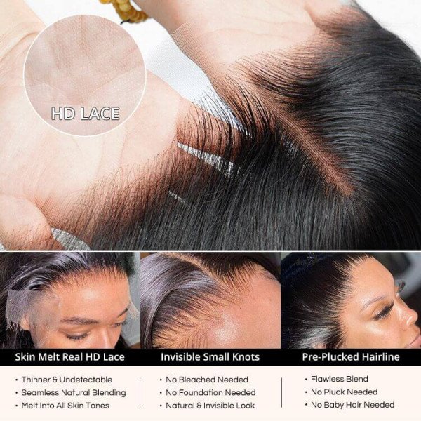 Wear And Go HD Lace Wig 150% Density Brazilian Straight Virgin Human Hair Lace 9X6 HD Closure Wig Pre Plucked