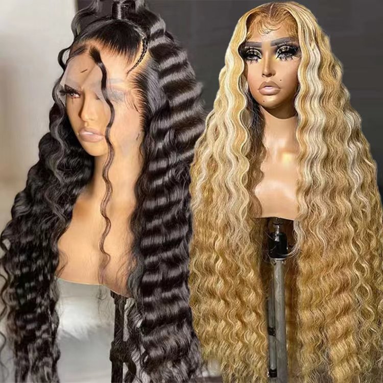 40inch loose deep Human Hair Wig,Raw Indian Hair Peruvian Swiss Lace Closure Front Wig,13x6 HD Lace Frontal Wigs For Black Women