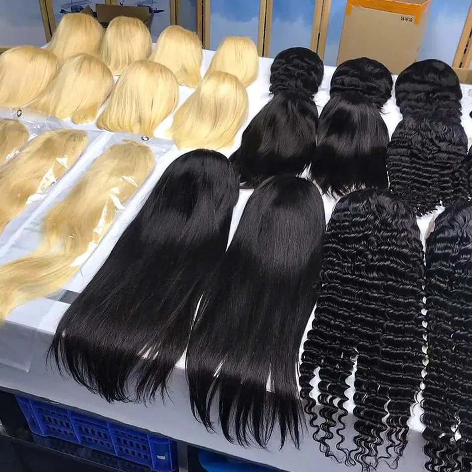 Wholesale Cambodian Raw Human Hair Wig Vendor, 150% 180% Density Transparent Lace Frontal Human Hair Wigs For Black Women