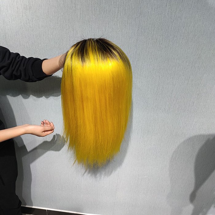 13x4 lace front bob wigs, colorful , pure human hair, 180 density