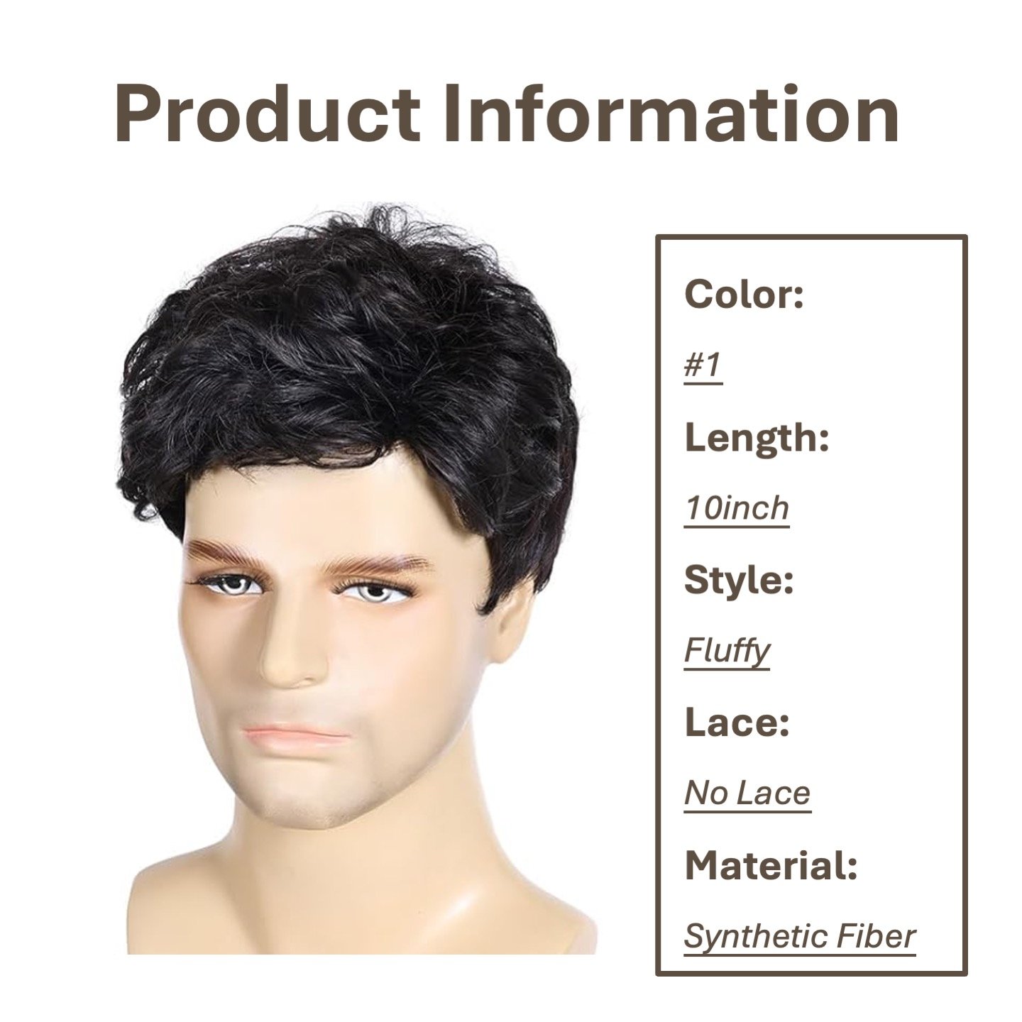 JINRUILI European and American popular styles boys short hair wigs handsome fashion wigs men's wigs fluffy short hair head cover