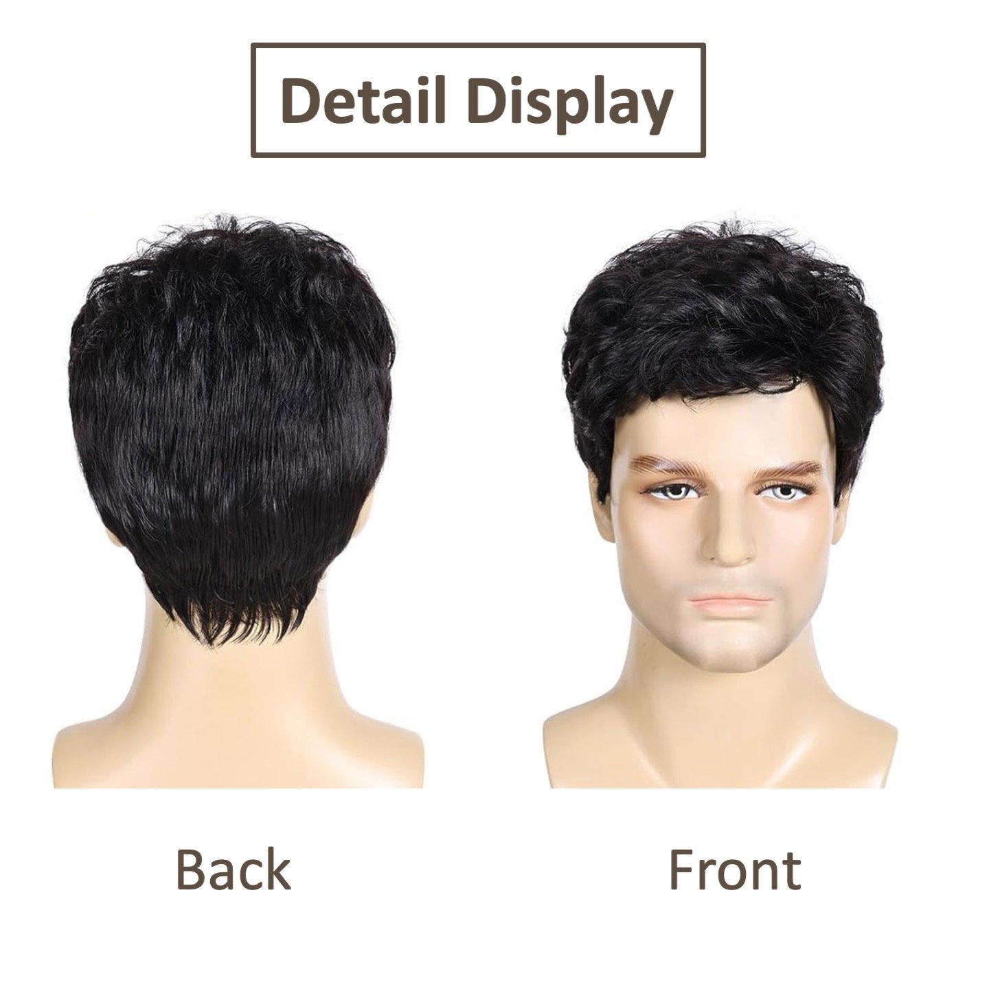 JINRUILI European and American popular styles boys short hair wigs handsome fashion wigs men's wigs fluffy short hair head cover