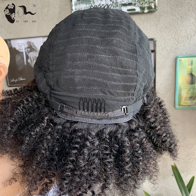 Pixie Curls Wig 100% Virgin Human Hair Wholesale Peruvian Bob Wigs 210% Density Natural Raw Wigs with Bangs for Black Women