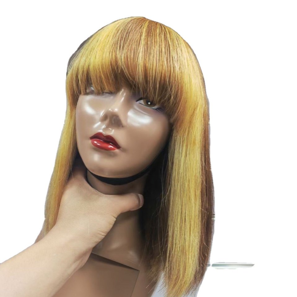 New Wholesale Remy Virgin Brazilian piano color Human Hair Pre Plucked Glueless fringe Wigs Wear Human Hair Wig