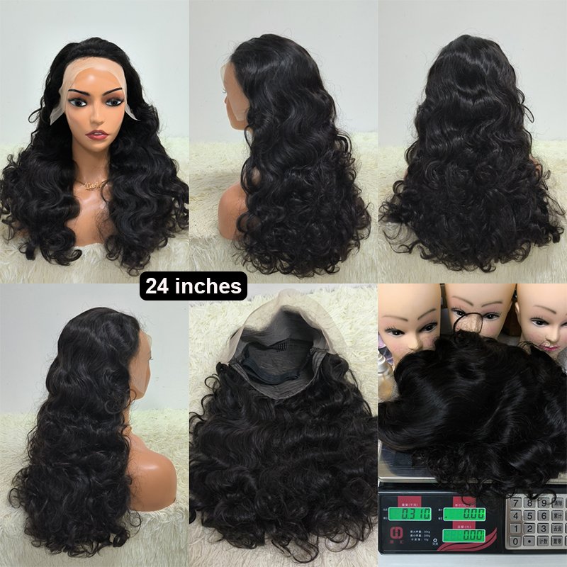 Letsfly Glueless Fumi Loose Super Full Luxury Raw Virgin Hair Easy Wear 13x4 Lace Frontal Human Wigs 24 26 Inches