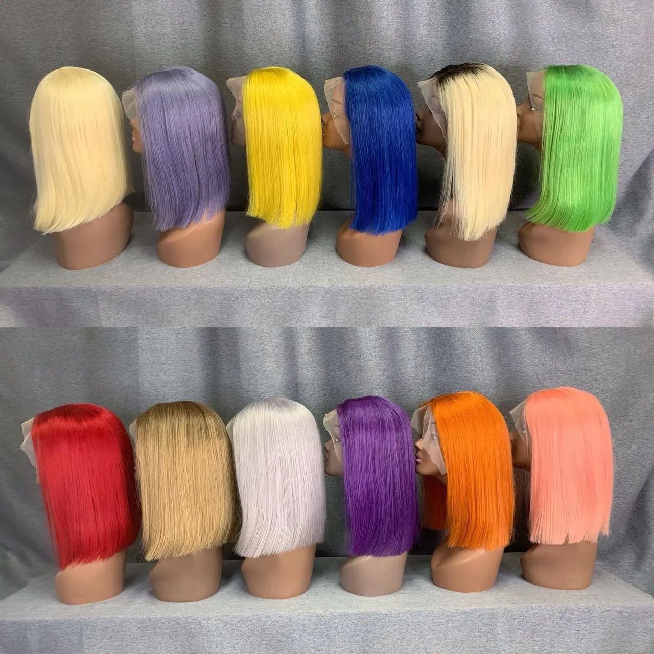 Wholesale 12A Bone Straight Bob Wigs Raw Brazilian Hair Vendor Orange Colored Bob Double Drawn Human Hair Wigs For Black Women
