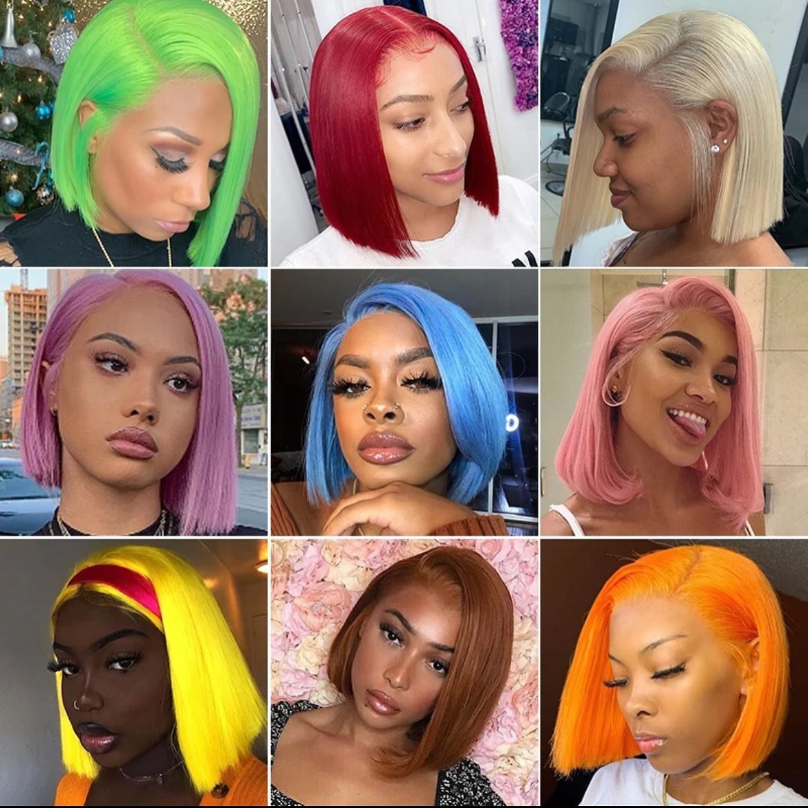 Wholesale 12A Bone Straight Bob Wigs Raw Brazilian Hair Vendor Orange Colored Bob Double Drawn Human Hair Wigs For Black Women