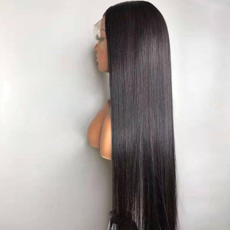 12A Grade Full Lace Human Hair Wigs 100% Cuticle Aligned Virgin Hair Glueelss Straight Wigs Pre Plucked for Woman