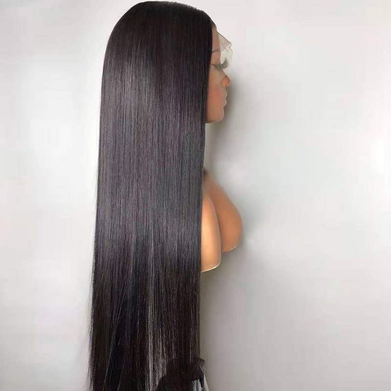12A Grade Full Lace Human Hair Wigs 100% Cuticle Aligned Virgin Hair Glueelss Straight Wigs Pre Plucked for Woman