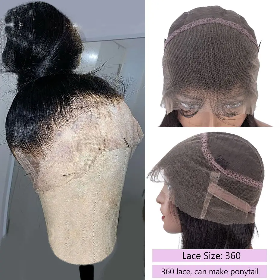 Letsfly Pre-plucked 360 Lace Wigs 10A Wholesale 18-28inch Full Lace Frontal Human Hair Wigs Brazilian Virgin Hair Black Women
