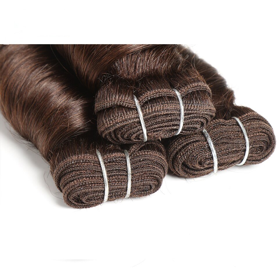 Brazilian Loose Wave Human Hair Double Drawn Natual Black Color Brown 2# 4# Red Burg Bundles Remy Hair