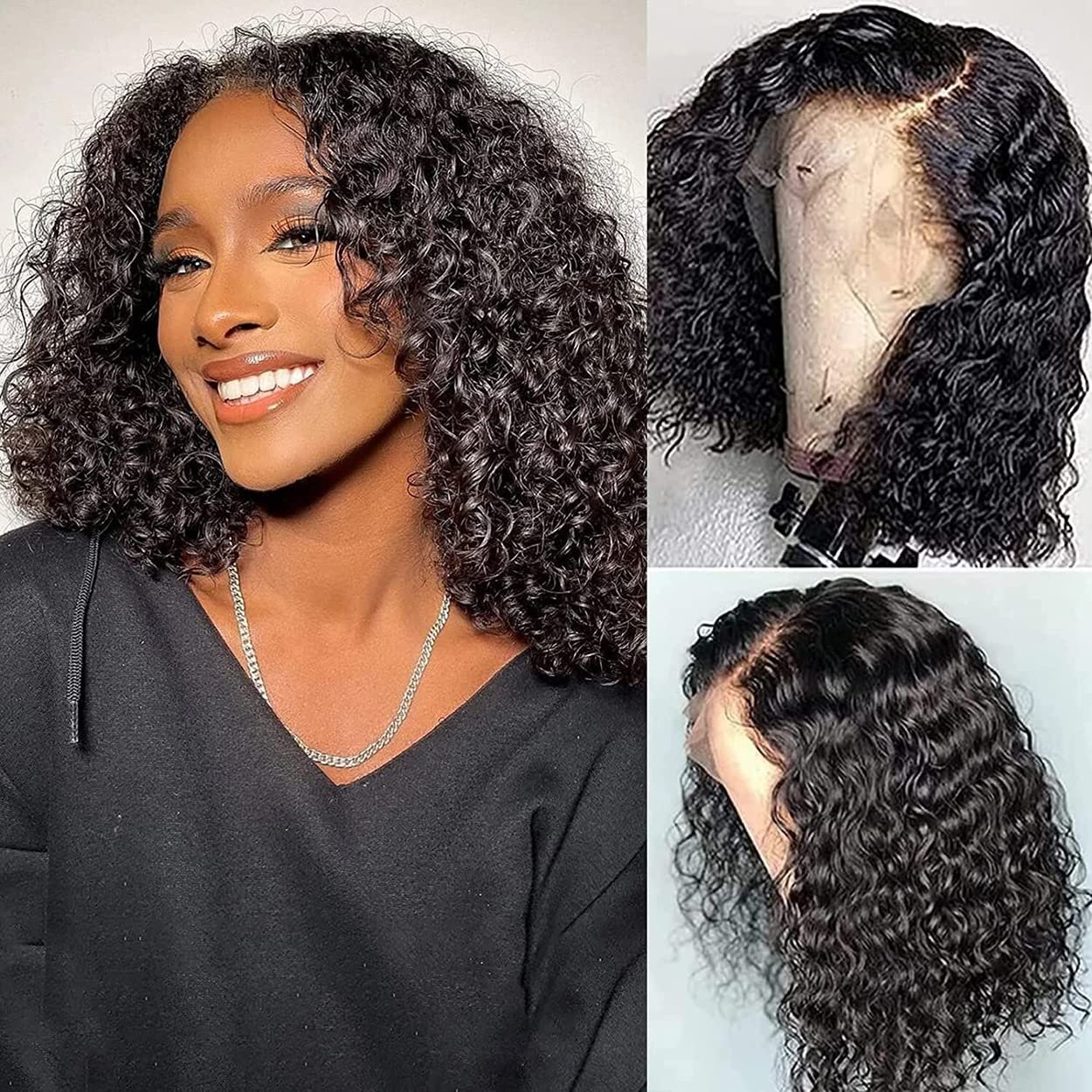 Cheap 13x4 Deep Curly Wave Short Bob Wig Human Hair Full Lace Front Wig Vendor Raw Vietnamese Lace Frontal Wig For Black Women