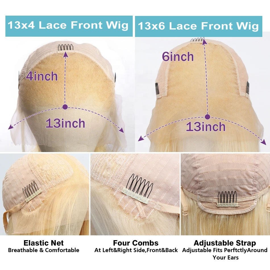 Blond 613 HD Lace Frontal Wig Raw Human Hair Glueless Deep Wave Wig Blonde 613 Transparent Full Lace Front 613 Human Hair Wigs