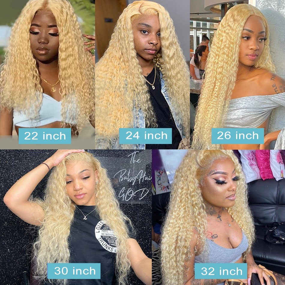 Blond 613 HD Lace Frontal Wig Raw Human Hair Glueless Deep Wave Wig Blonde 613 Transparent Full Lace Front 613 Human Hair Wigs