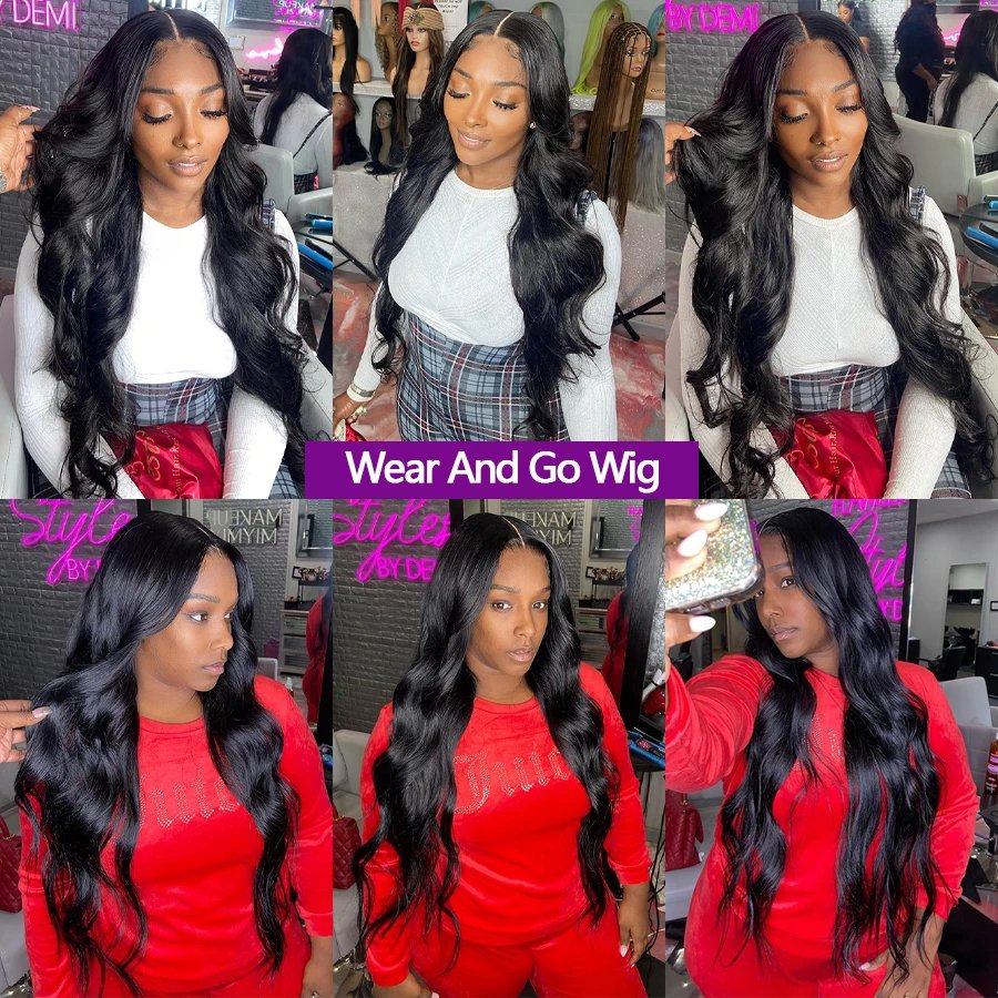 In Stock Wear & Go Glueless Wig Perruque Human Hair Wholesale Body Wave Natural Human Hair Wigs 4x4 Wigs Human Hair Lace Front