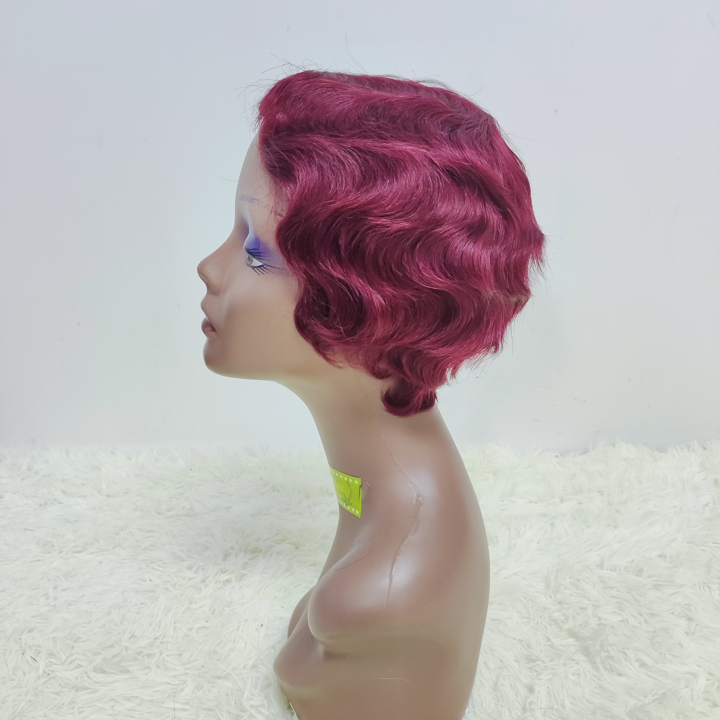 Letsfly Fashion Design Cheap Short Cut HairWig Human Curly Hair Weave Classic African Wig Full Machine Made Wigs Fast Shipping