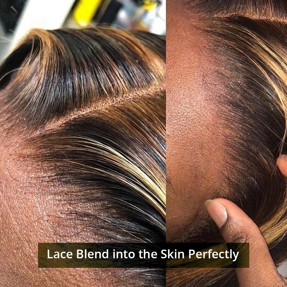 5x5 4/27 Piano Highlight Color Lace Front Wig Cuticle Aligned Lace Frontal Wigs For Black Women Highlight Human Hair Wigs