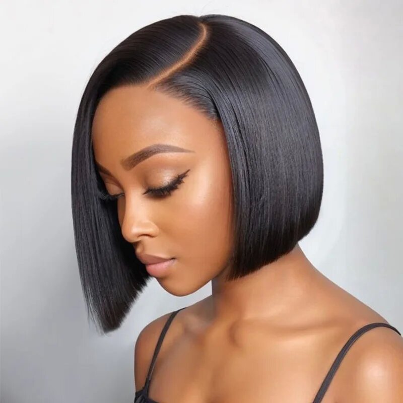 Short Bob Straight Wigs for Women Transparent Lace Frontal Human Hair Wigs Short Bob Cut Lace Wigs 10"-16"