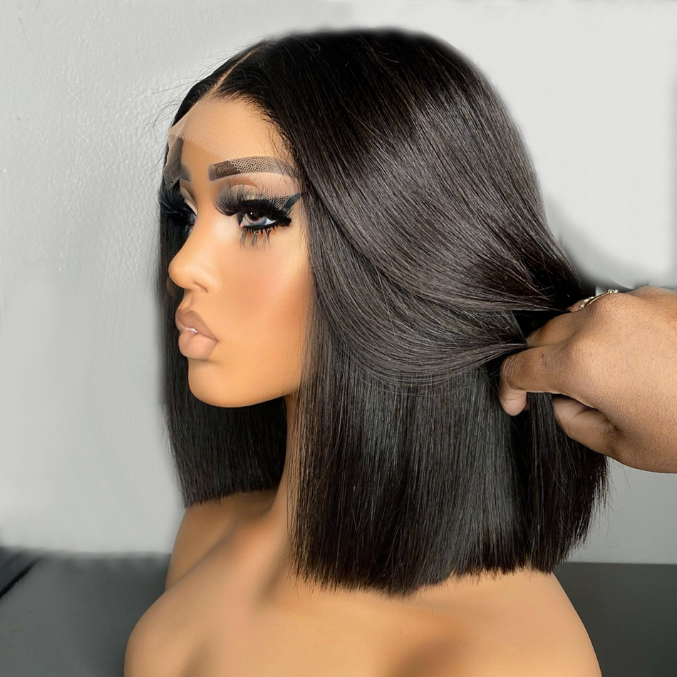 13X4 Lace Front Color Bob Wig Human Hair Vietnam Raw Vietnamese Hair Bone Straight Short Bob Wigs,Human Hair Wigs