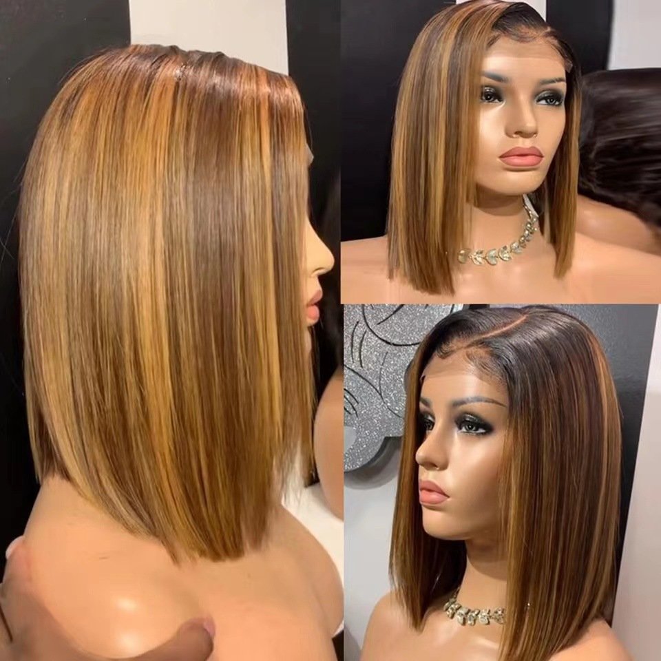 New Lace wig European and American ladies short hair wig in stock 13 x4 Side Part Lace wig in stock
