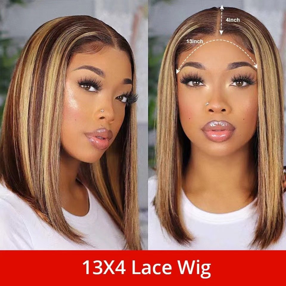 New Lace wig European and American ladies short hair wig in stock 13 x4 Side Part Lace wig in stock