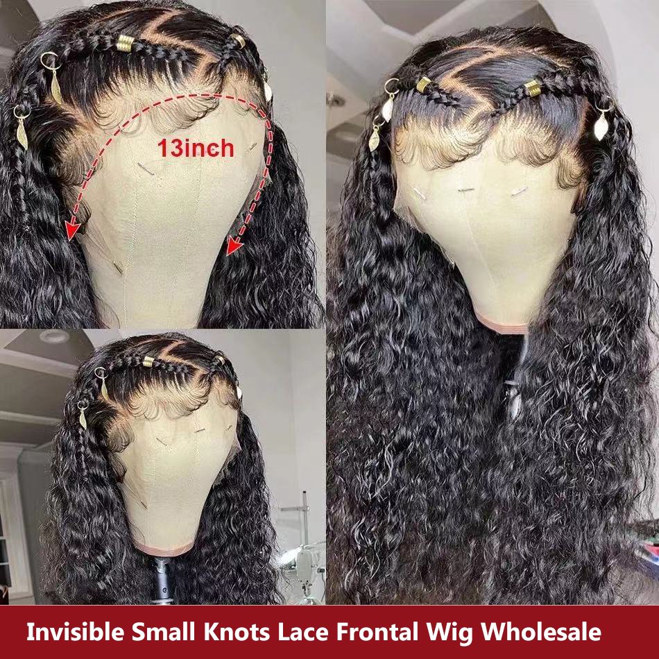 30inch Water Wave Brazilian Hd Transparent 13x6 Lace Frontal Full Lace Water Wave Curly Human Hair Wig