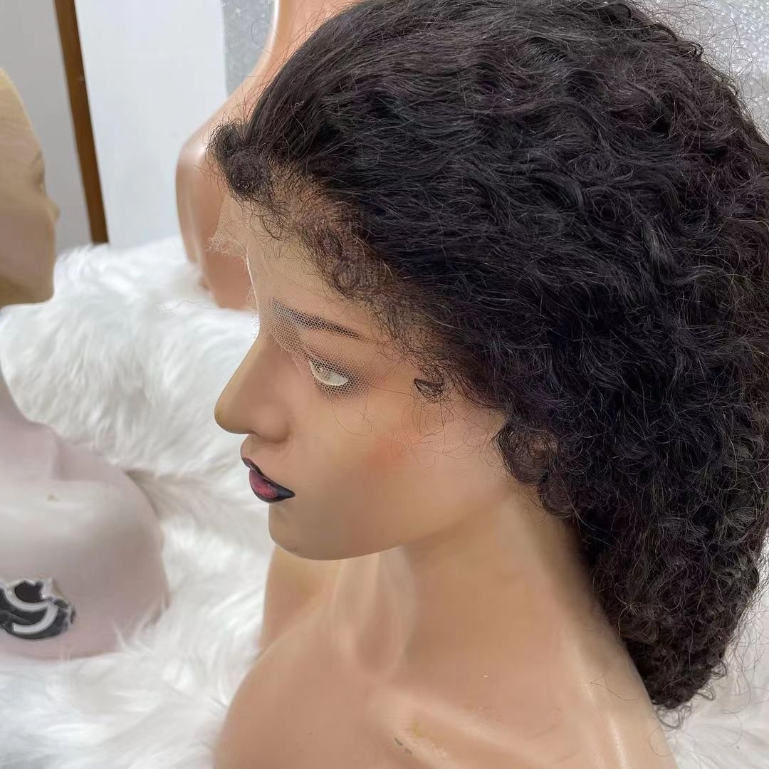 Curly Baby Hairline 180 200 Density Glueless Curly Edges 13*4 HD Lace Front Wig Virgin 100 Human Hair Wigs for Black Women