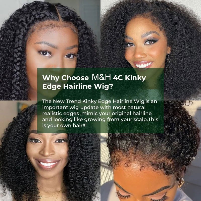 Wholesale 13X4 Pre Plucked Lace Wigs Peruvian 4c Texture Hairline Afro Kinky Curly Human Hair Wig