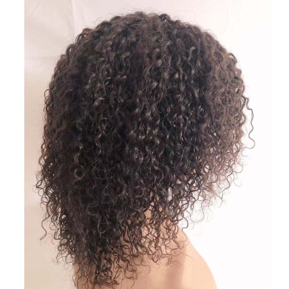 UBeautyhair Short Brazilian Kinky Curly Human Hair Wig for Black Women Natural Color Virgin Remy Fringe Curly machine made Wig