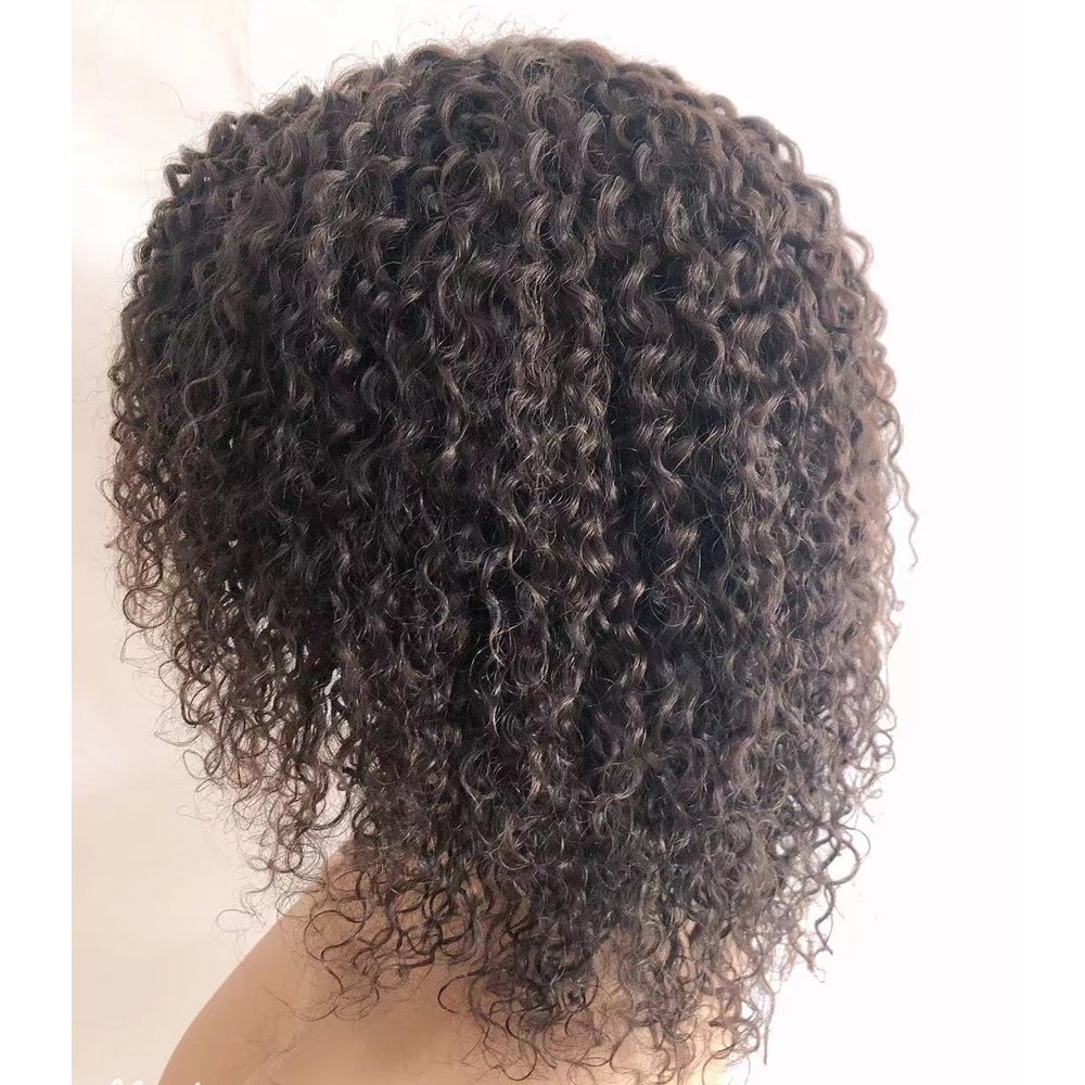 UBeautyhair Short Brazilian Kinky Curly Human Hair Wig for Black Women Natural Color Virgin Remy Fringe Curly machine made Wig