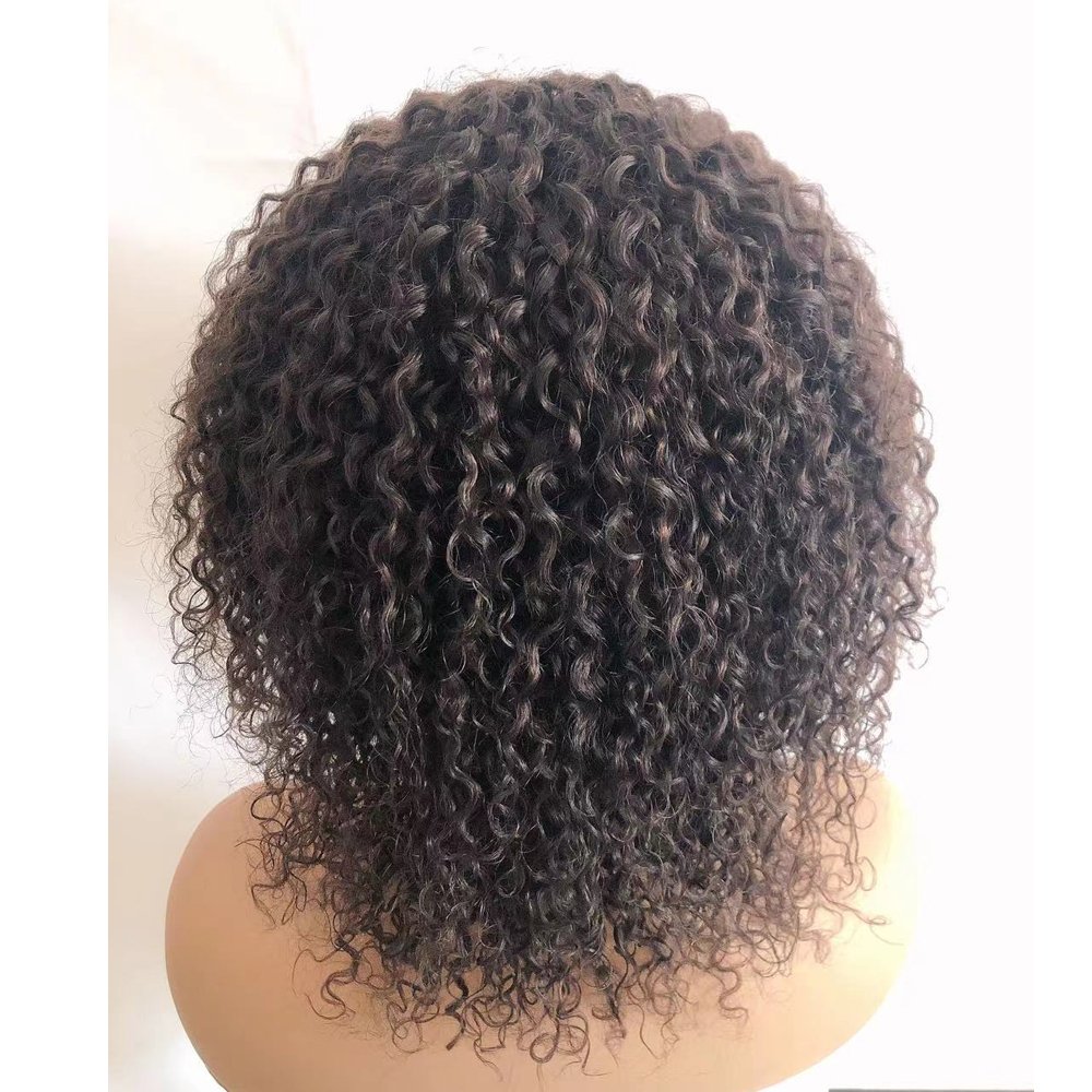 UBeautyhair Short Brazilian Kinky Curly Human Hair Wig for Black Women Natural Color Virgin Remy Fringe Curly machine made Wig