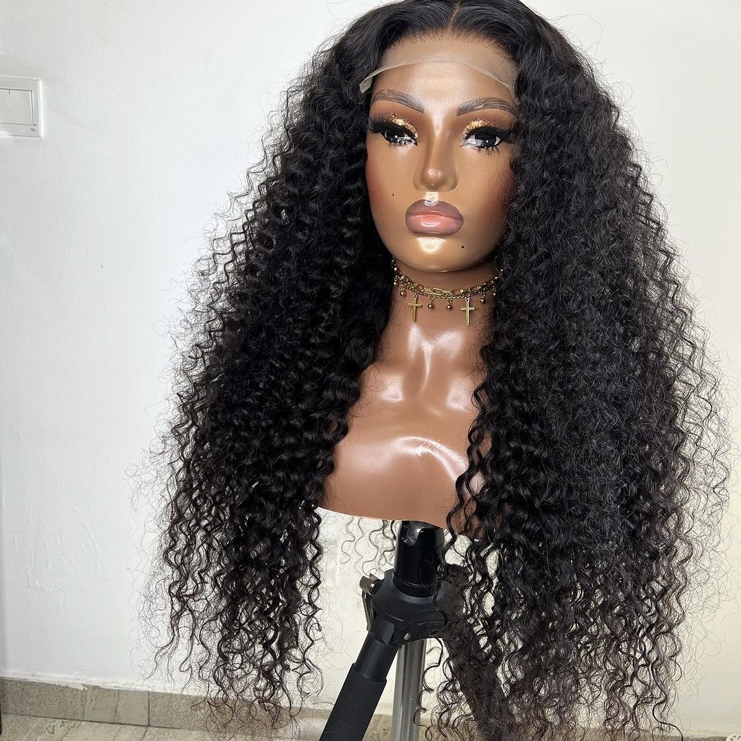 Deep Wave 360 Lace Front Human Hair Wigs for Black Women 360 Full Lace Human Hair Wigs Pre Plucked Curly Lace Front Wigs