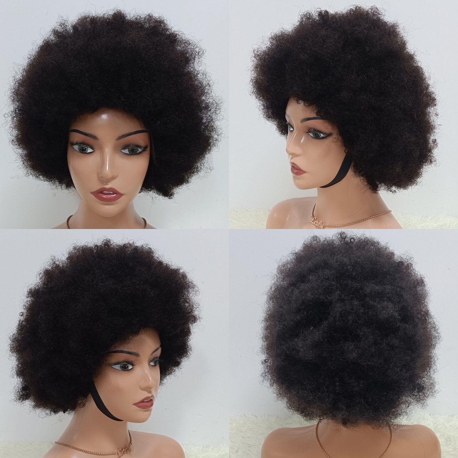 Letsfly Promotion Wholesale Cheap Full Afro Wig For Black Woman, 12inch Curly Human Hair Wigs 100% Natural Hair Fast Shipping