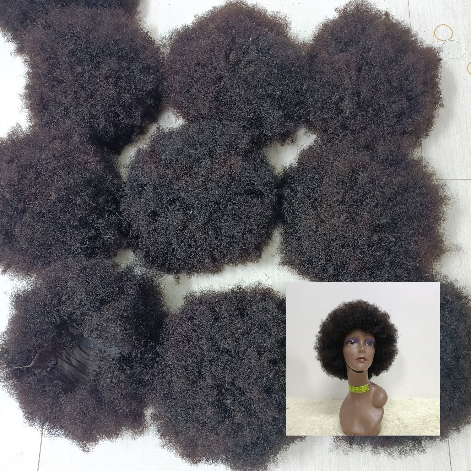 Letsfly Promotion Wholesale Cheap Full Afro Wig For Black Woman, 12inch Curly Human Hair Wigs 100% Natural Hair Fast Shipping