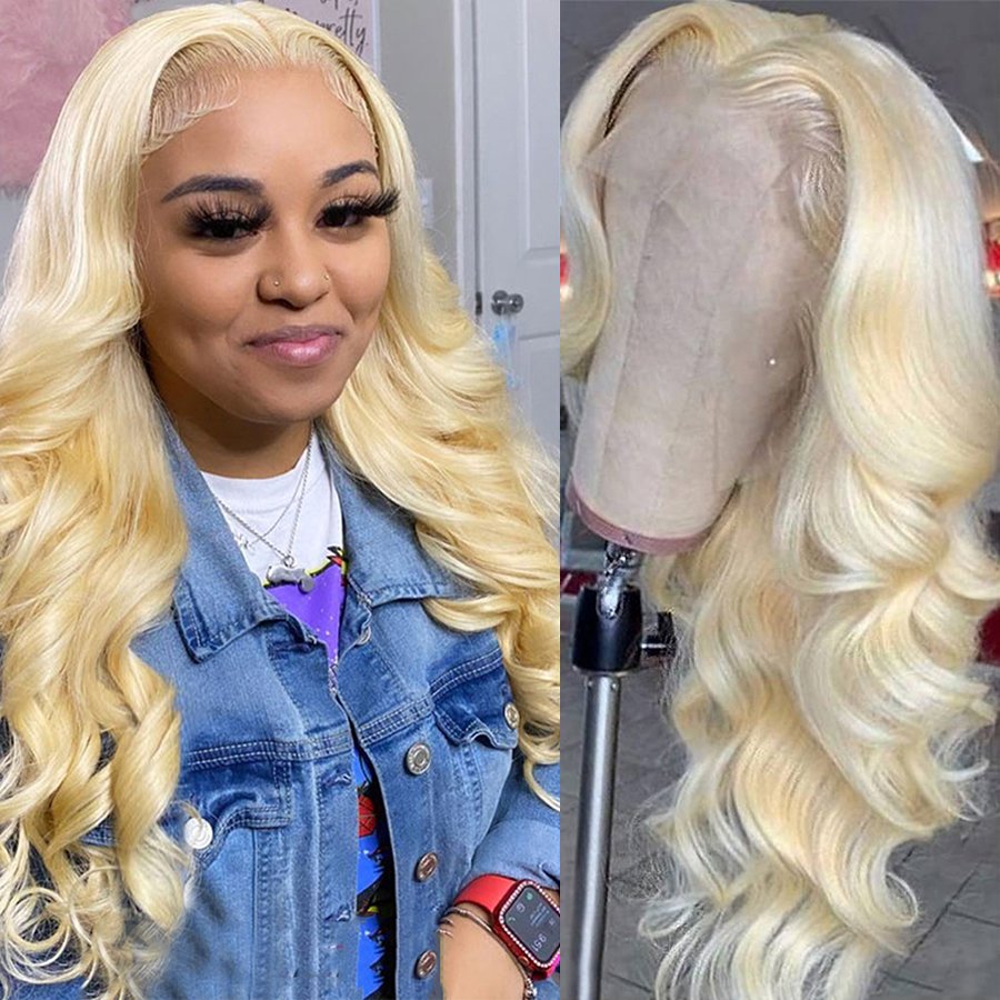 Remy Brazilian Hair Lace Front Wigs Blonde 613 Body Wave Raw Virgin Cuticle Aligned Hair Human Hair Full Lace Wig HD 13x4 13x6