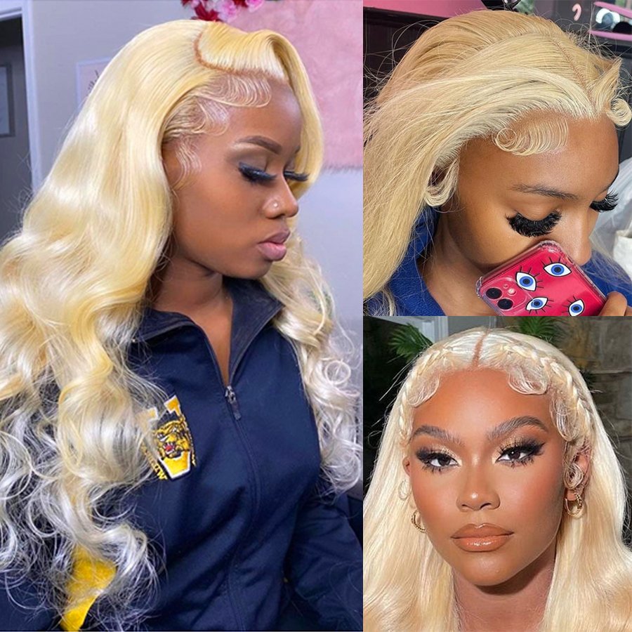 Remy Brazilian Hair Lace Front Wigs Blonde 613 Body Wave Raw Virgin Cuticle Aligned Hair Human Hair Full Lace Wig HD 13x4 13x6