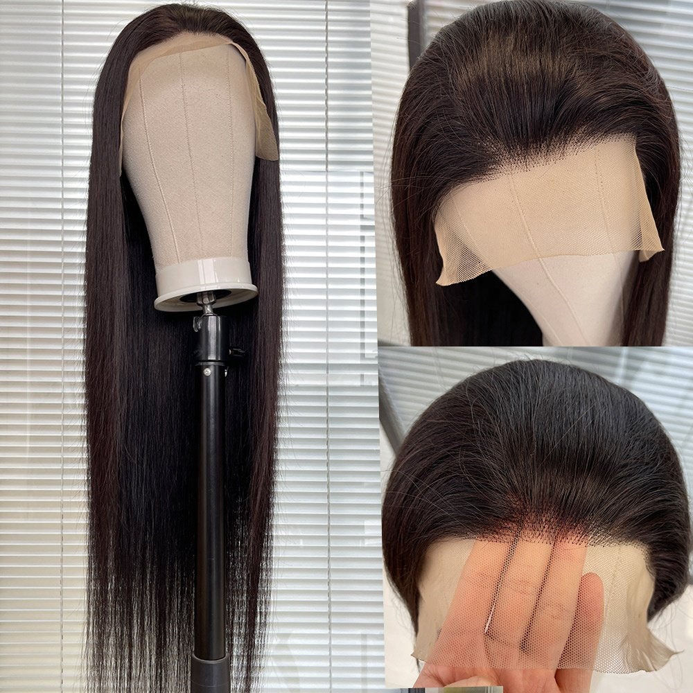 30 32 34 36 38 40 50inch HD lace frontal human hair wig, Virgin cuticle aligned Brazilian transparent 360 full lace frontal wigs