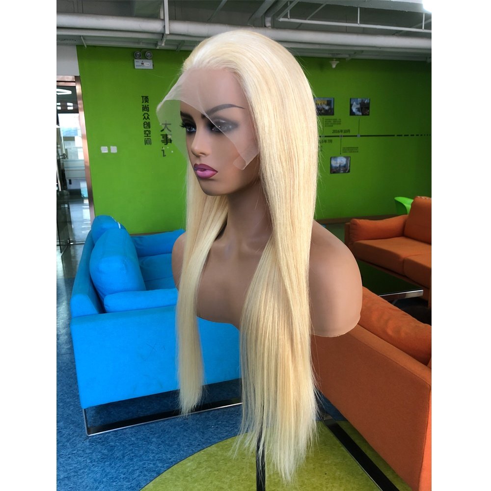 150% Density 613 Blonde Brazilian Straight Human Hair Wig Wholesale 613 Blonde 13x4 Transparent Lace Front Wig US Stock
