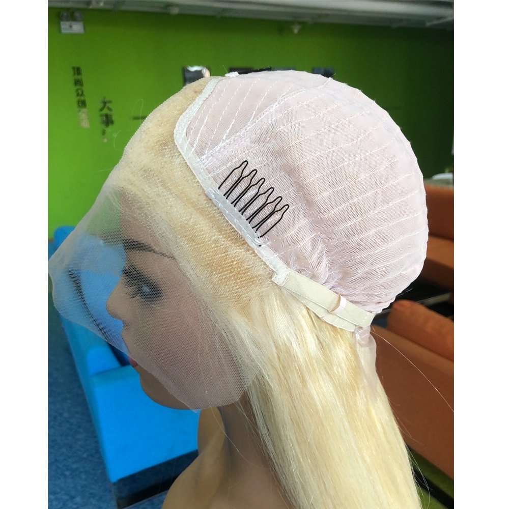 150% Density 613 Blonde Brazilian Straight Human Hair Wig Wholesale 613 Blonde 13x4 Transparent Lace Front Wig US Stock