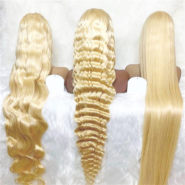 Cuticle Aligned Virgin Unprocessed Hair Hd 13X6 13X4 Hd Lace Frontal Wig Peruvian Raw 613 Blonde Human Hair Wigs