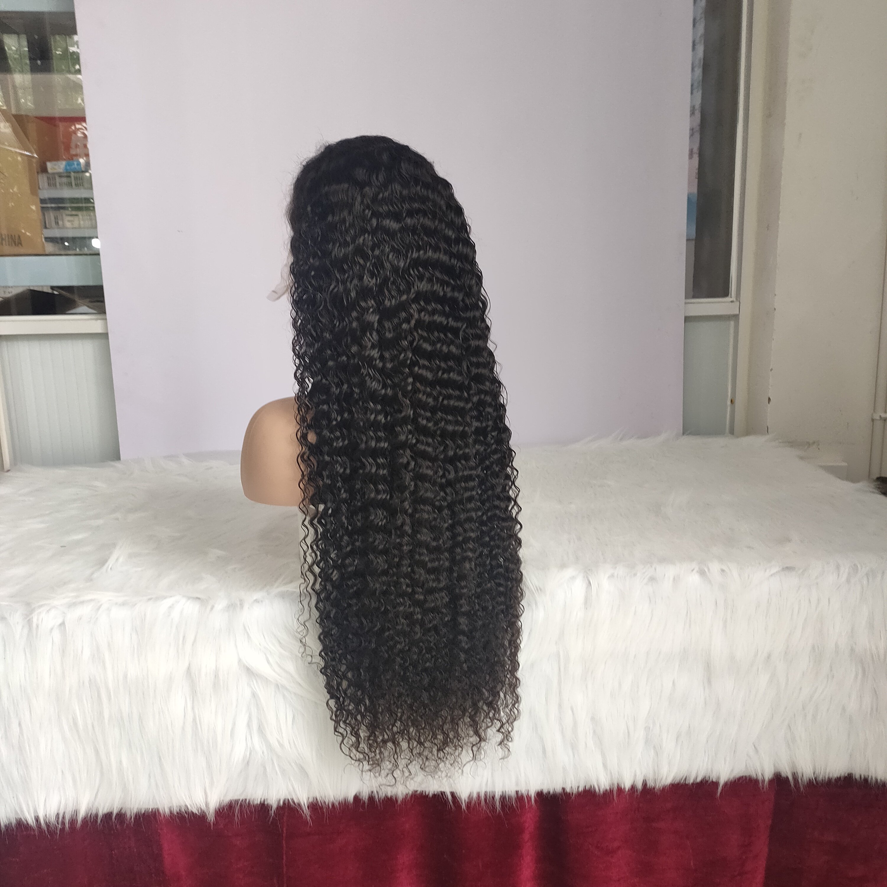 Virgin Cuticle Aligned 100% Glueless Full Lace Human Hair Wig, Human Hair Lace Front Curly Wig, HD Lace Wig For Black Women