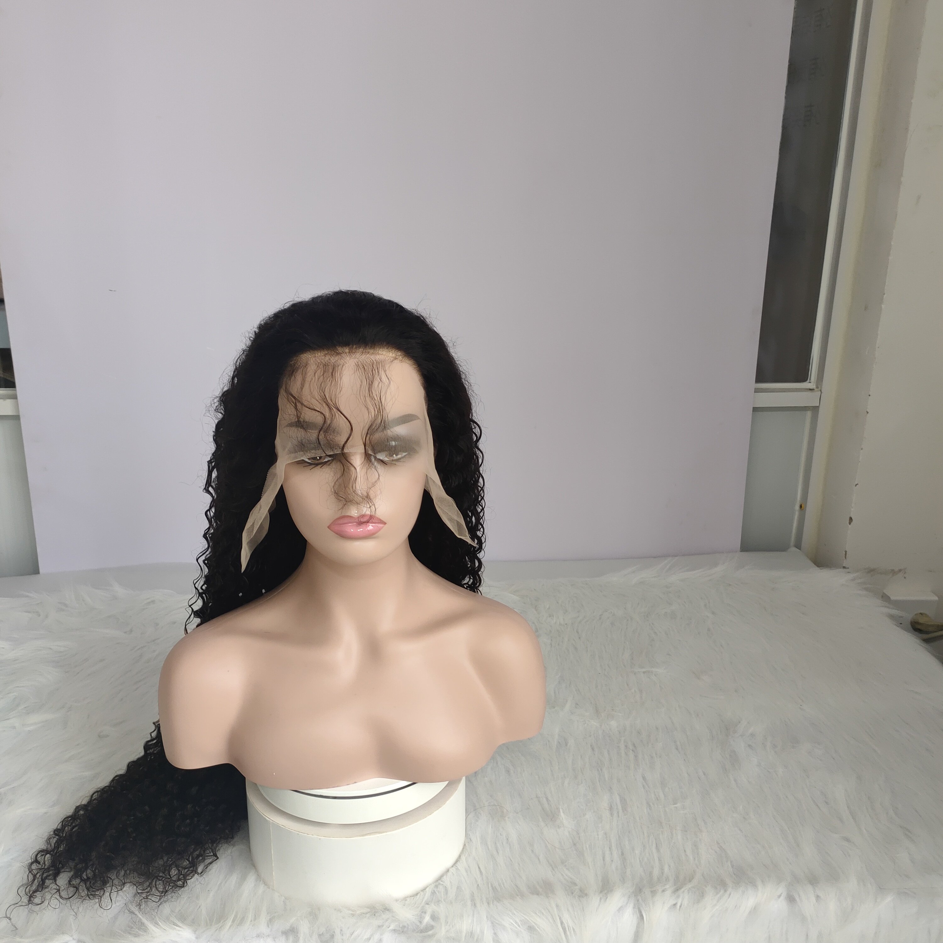 Virgin Cuticle Aligned 100% Glueless Full Lace Human Hair Wig, Human Hair Lace Front Curly Wig, HD Lace Wig For Black Women