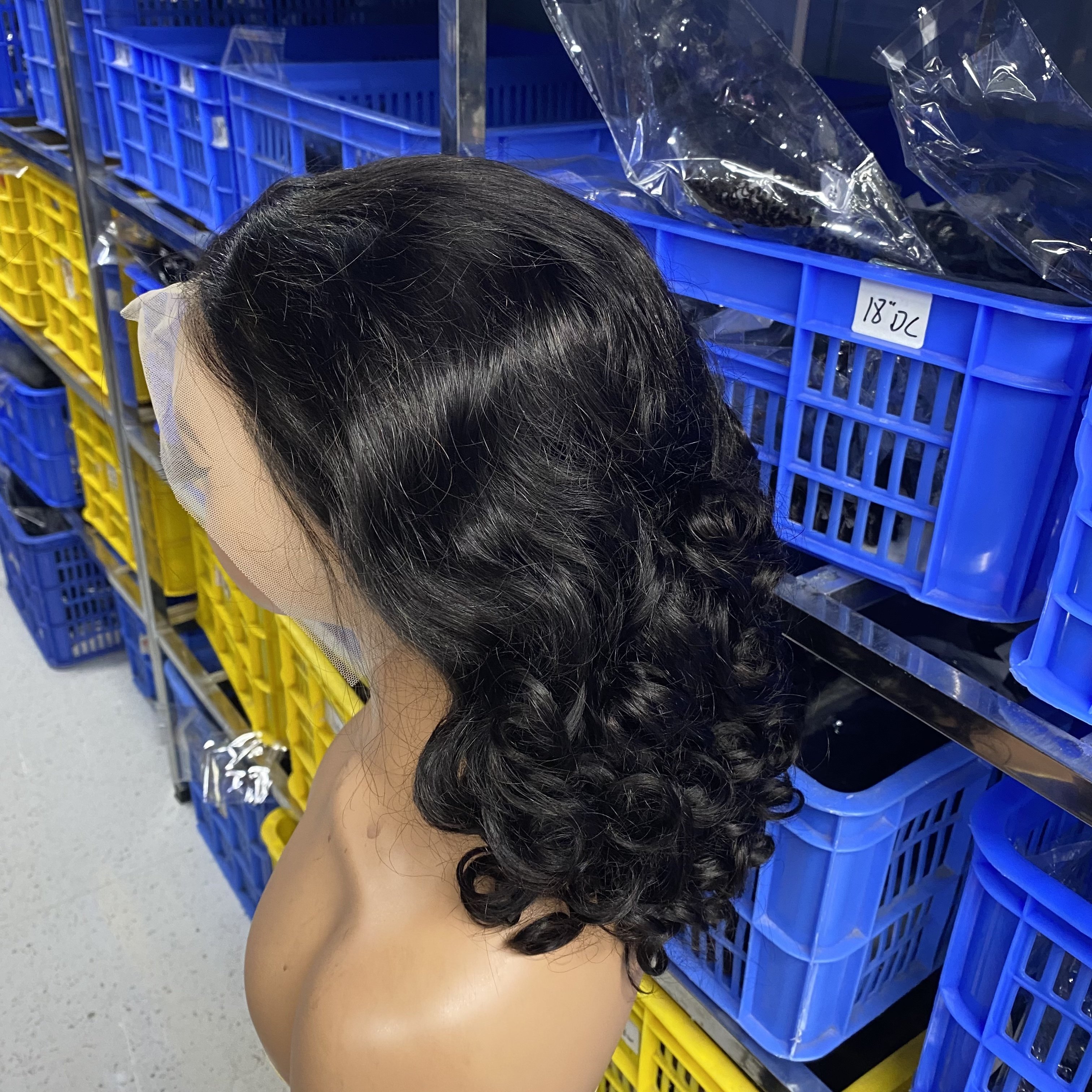 12A Grade Super Double Drawn Raw Human Hair Wigs Funmi Egg Bouncy Curl 13x4 Lace Frontal Vietnamese Hair Wigs for Black Women