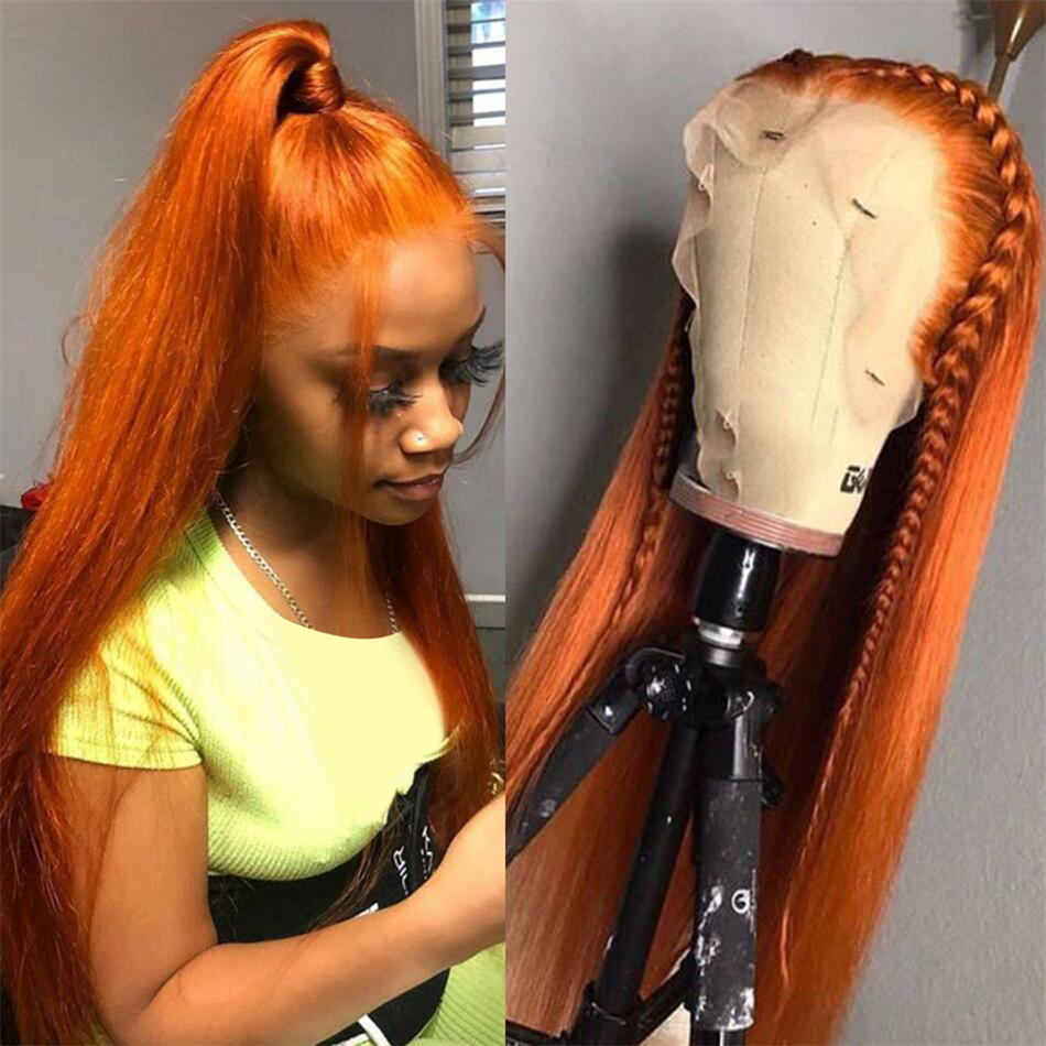 Cheap Ginger Orange Wigs Human Hair Lace Front Full Lace Human Hair Wigs #350 Color Ginger Lace Front Wigs For Black Women