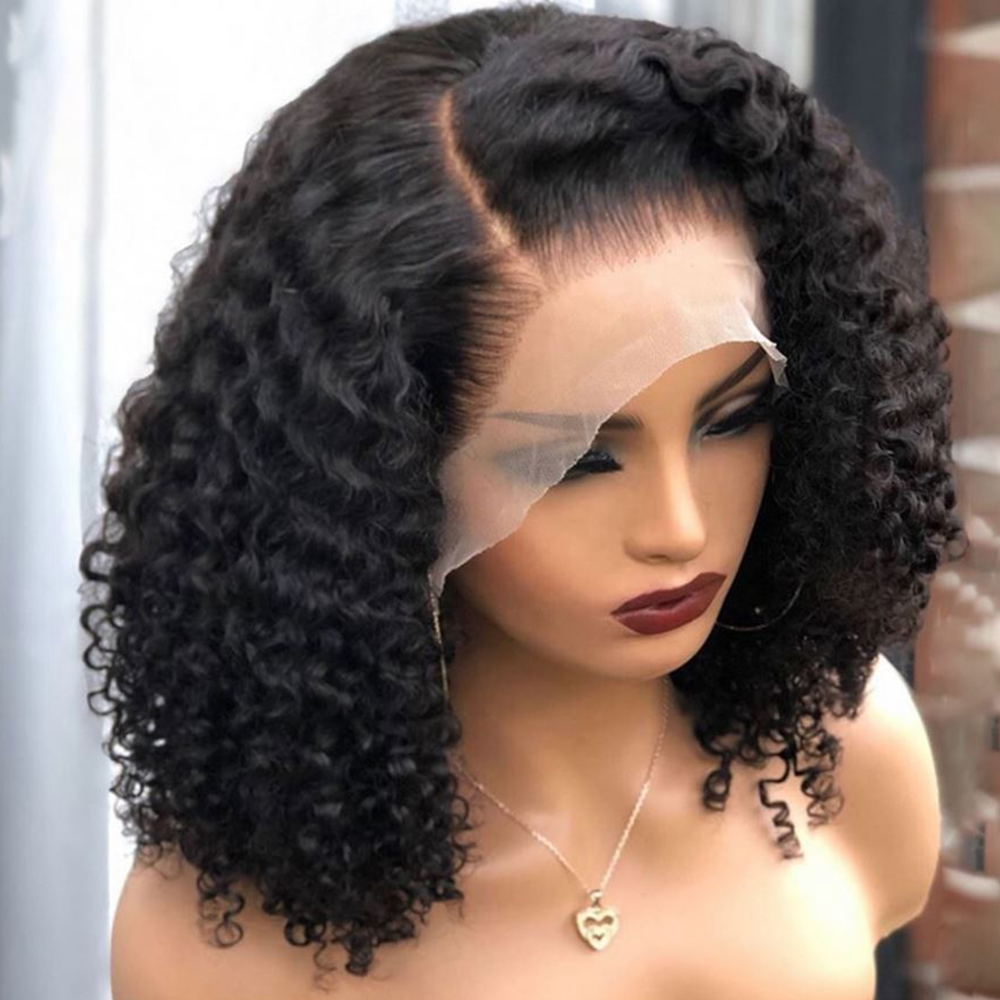Wholesale Vendor Peruvian Human Hair Water Wave Full Lace Human Hair Wig Short Curly Bob Lace Front Wig For Black Women
