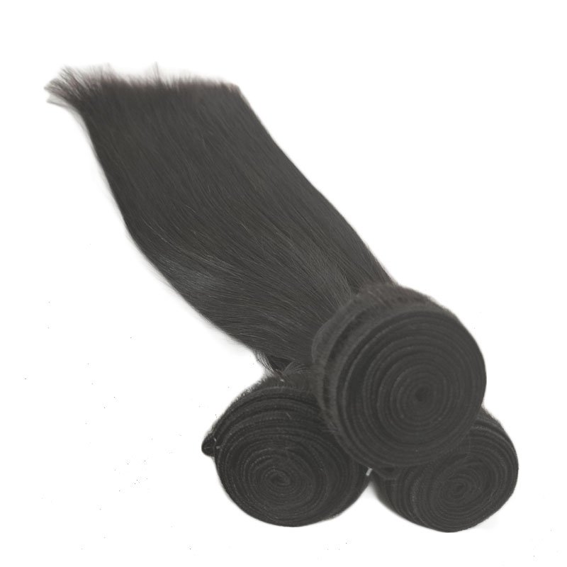 Silky Straight Raw Brazilian Virgin Hair Extension 100% Human Hair Weft for Black Women Natural Color Straight Hair Weft